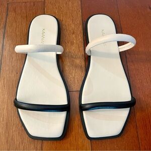KAANAS Inez Double Band flat Sandal minimalist women’s size 5M Brazil leather